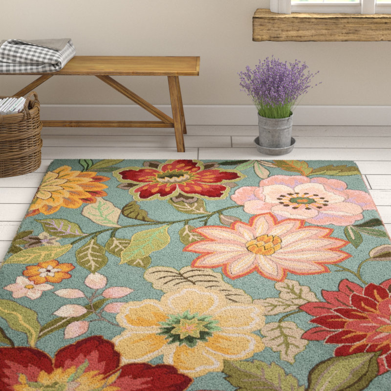 Brambly Cottage Cinderford HandHooked Green/Red Area Rug & Reviews